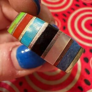 Multicolor Inlay Women's Ring